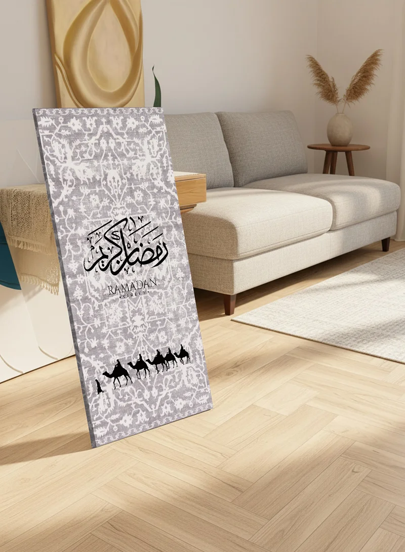 LOWHA Canvas Wall Art on Wooden Frame with Back Stand Featuring Ramadan Kareem Design